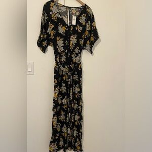 American Eagle Outfitters Navy Floral Jumpsuit